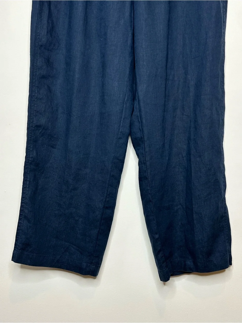 Banana Republic Easy Linen Pull on Pants Size Medium Straight Ankle Preppy Navy